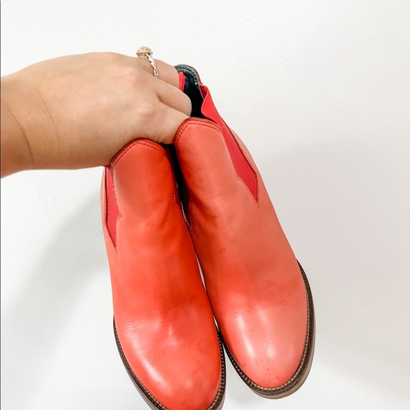 Acne Studios Star Boot Red Leather Heels Ankle Bootie - Picture 3 of 7